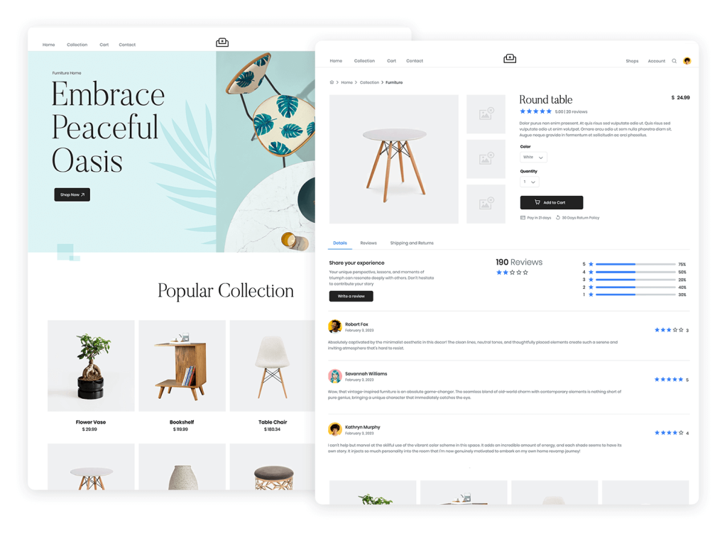 ¿Dónde puedo encontrar plantillas modernas para páginas web de e-commerce?