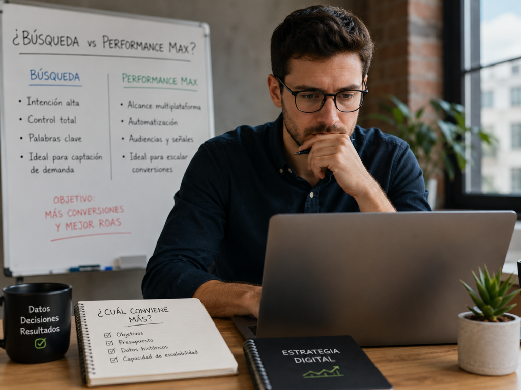 Campañas de búsqueda vs Performance Max: ¿Cuál conviene más?