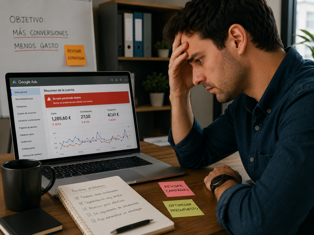 Errores comunes en Google Ads que hacen perder dinero
