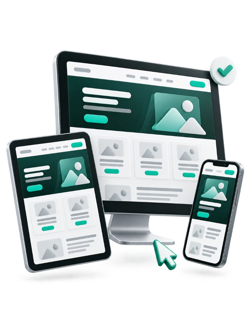 Páginas web responsivas: el mismo sitio en monitor, tablet y teléfono
