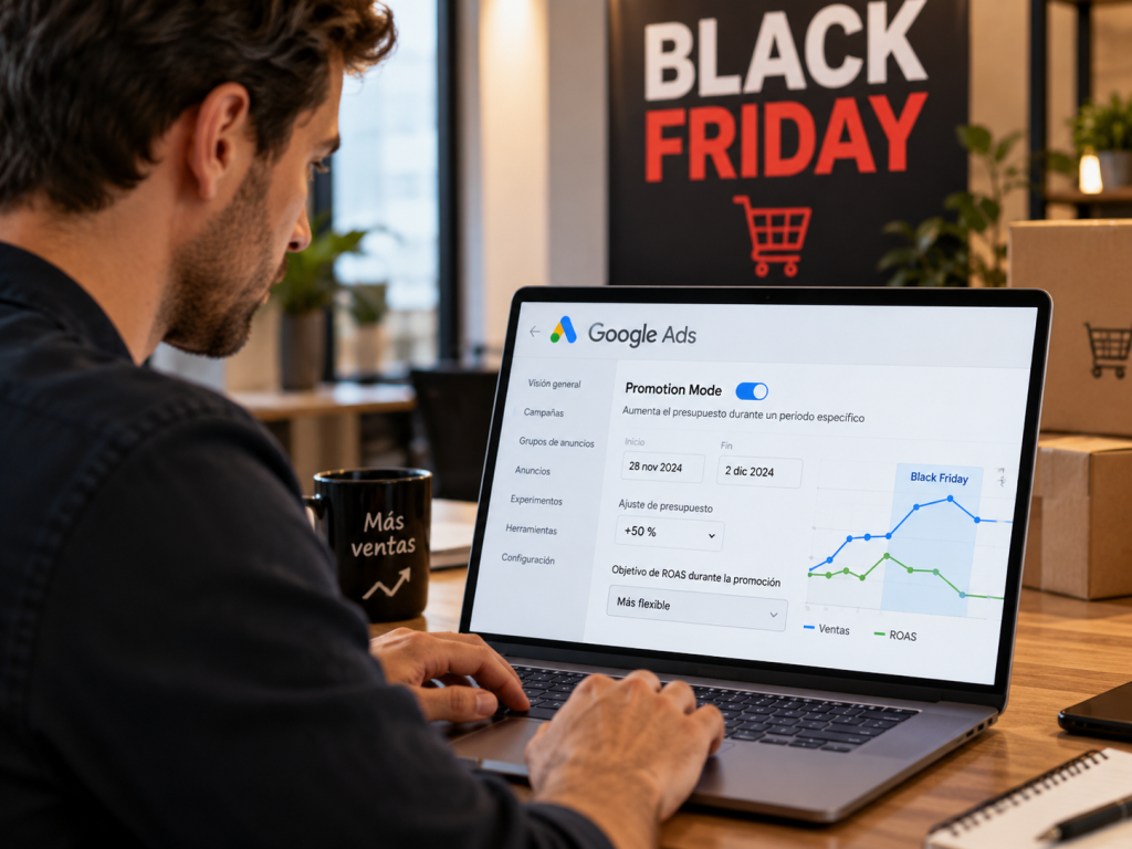 Promotion Mode en Google Ads: cómo subir presupuesto y relajar el ROAS solo durante Black Friday sin descalibrar tus campañas