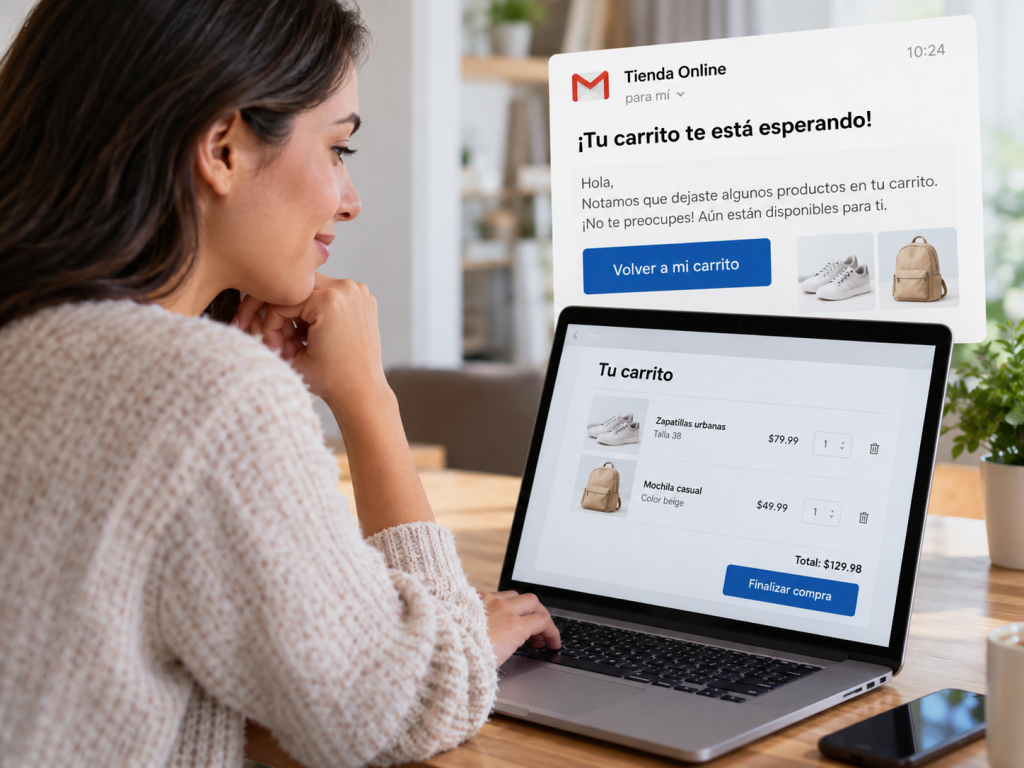 Carrito abandonado: cómo recuperar esas ventas con un correo automático