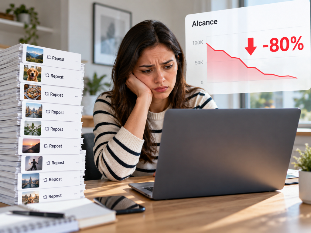 La caída de alcance de hasta 80% que están viviendo las cuentas que solo repostan contenido ajeno